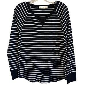 Faded Glory Women's Black & Silver Striped‎ Long Sleeve Shirt XXL (20)